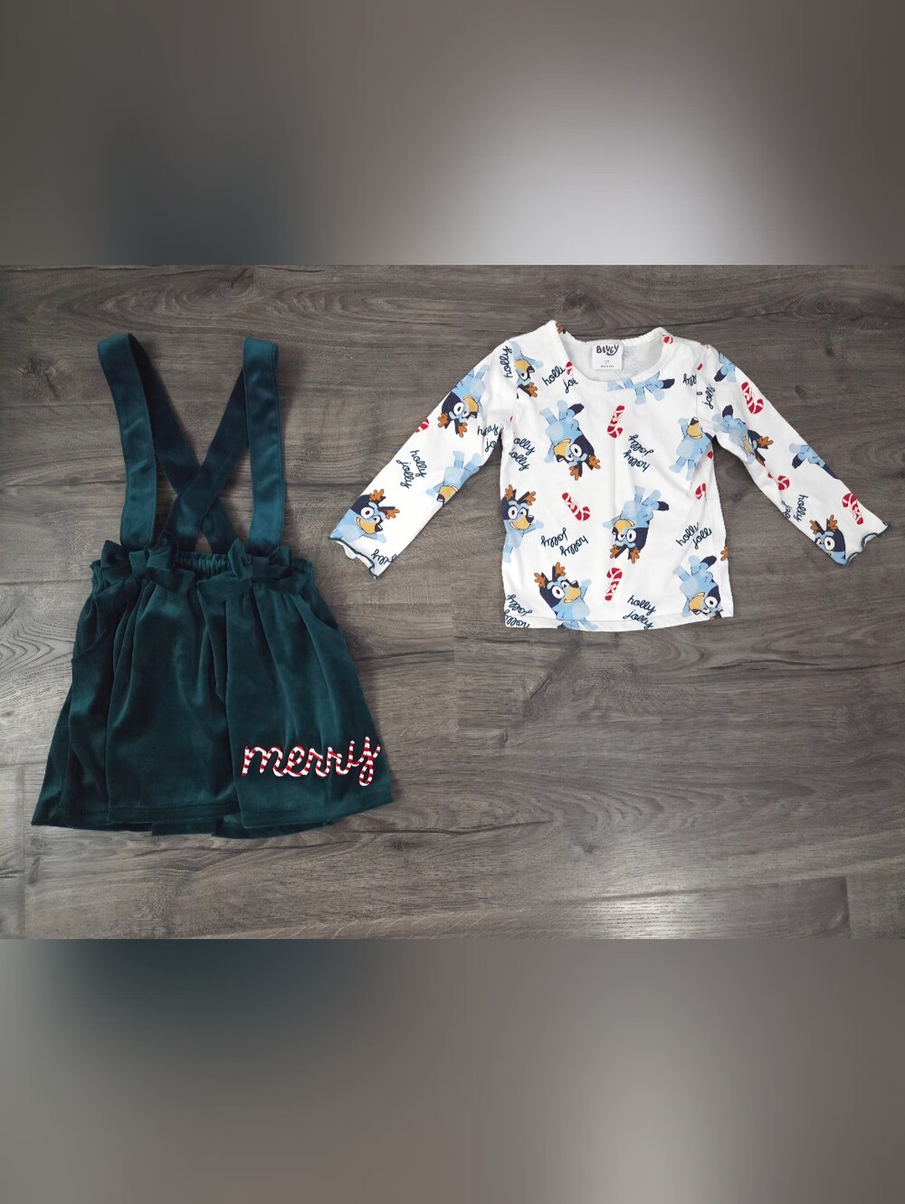 Girls Bluey 2pc Holiday Outfit Size 3t
